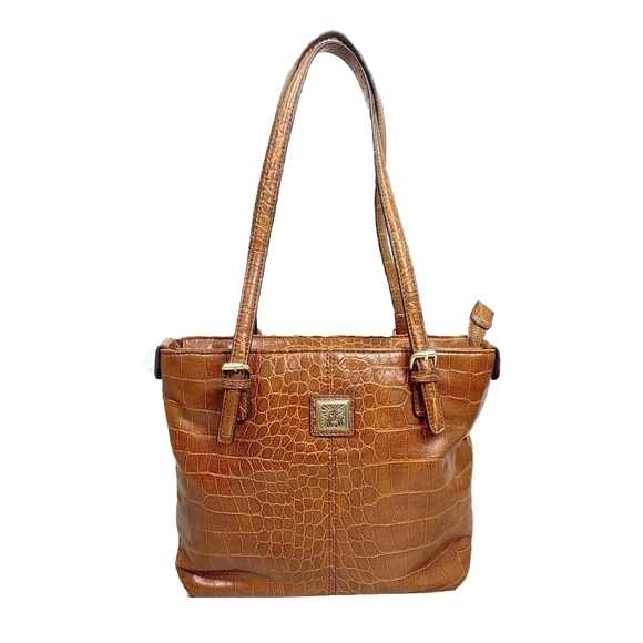 *SOLD*NEW Anne Klein 2 Bags Carmel Croc & Blk Lthr - Picture 8 of 13